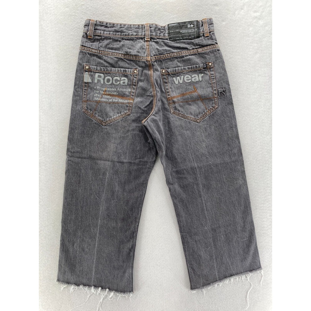 Vintage Rocawear Cropped Jeans Mens 36 Gray Denim Original Fit Baggy Loose Y2K - Picture 13 of 13